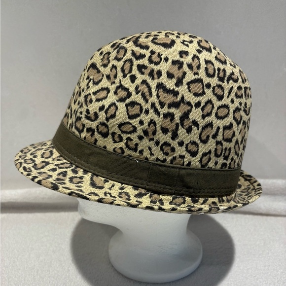 Nicole Marciano Leopard Print Fedora Cloche Hat One Size Unisex - Picture 1 of 10